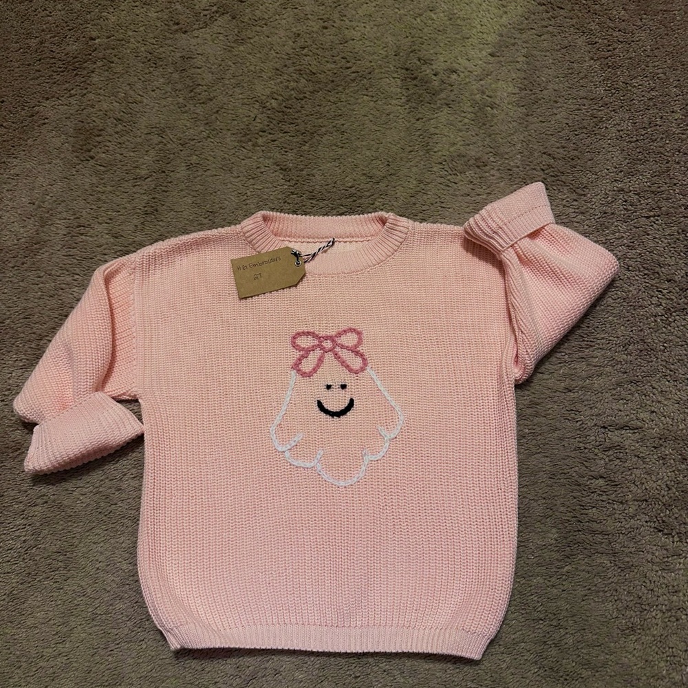 Pink Sweater with Ghost Design 2T